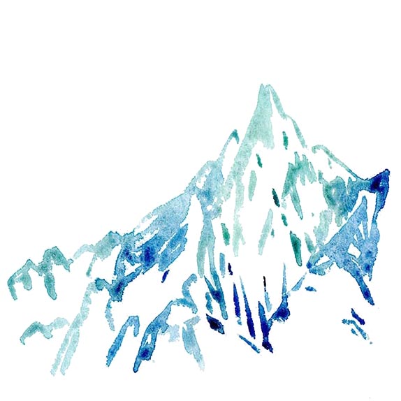 L’aiguille verte, exposition d’aquarelles à la LIBRAIRIE DES ALPES, rue de Seine à Paris - Crédit Marilou Laure