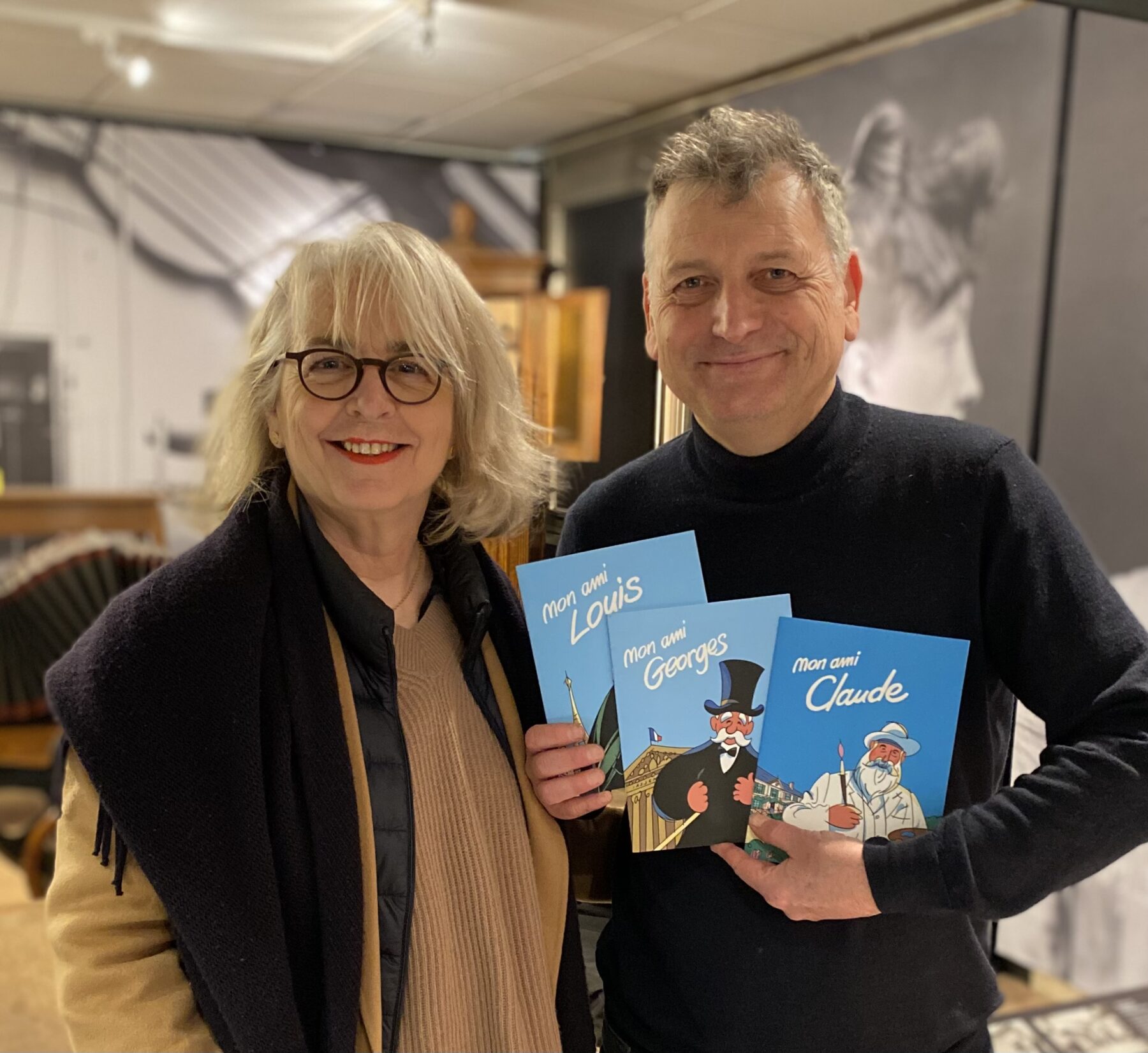 L'éditrice Laurence Devinat et l'illustrateur Pascal Garnier