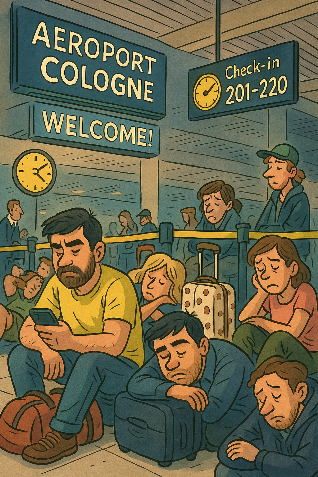 Low cost, high stress : récit d’une nuit blanche avec Ryanair - Illustration générée par Chat GPT